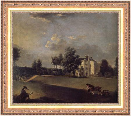 framed  Johann Zoffany A view of the grounds of  Hampton House, Ta3070-1